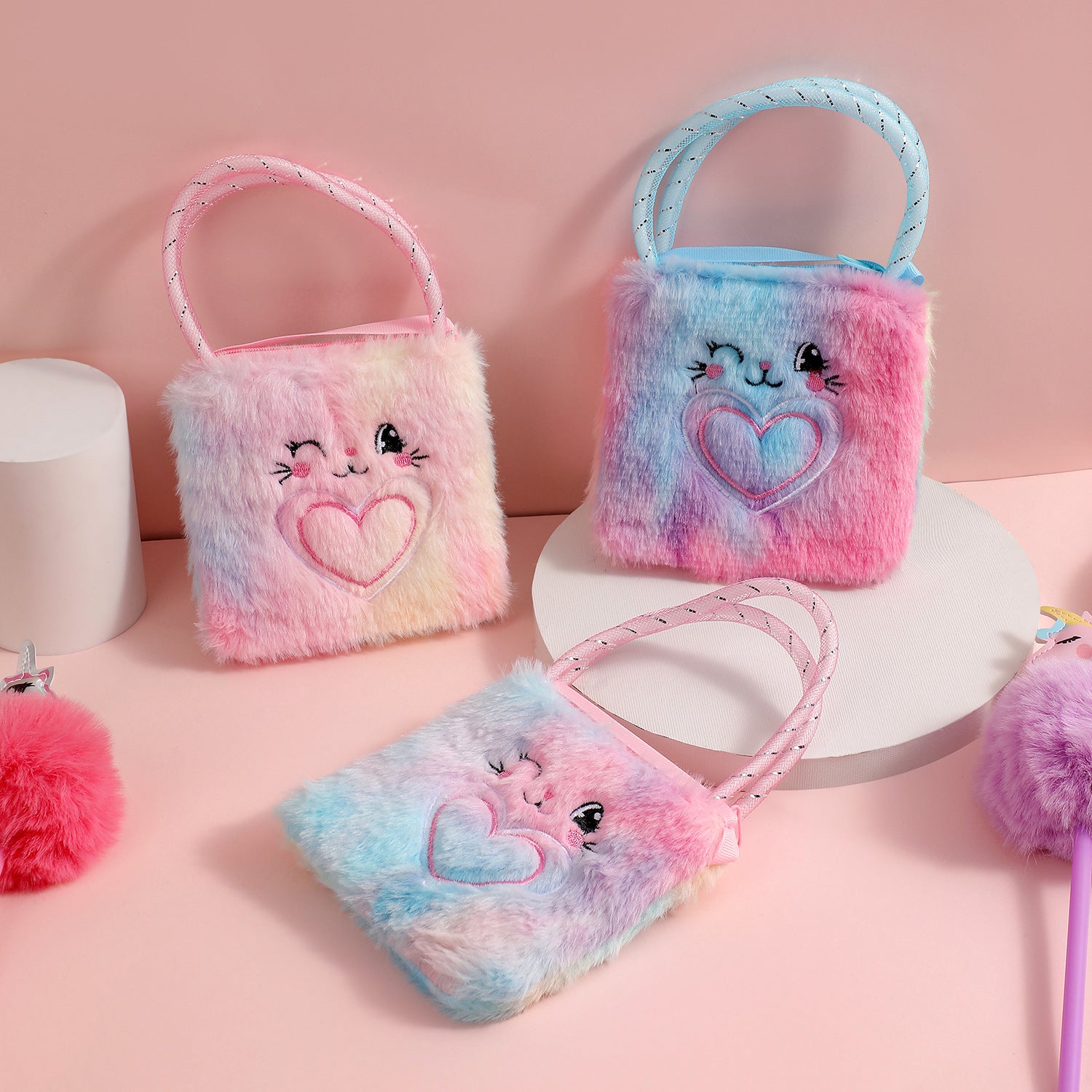 Wholesale  Love Bear Plush Small Bag Children' s Cute Crossbody Shoulder Bag